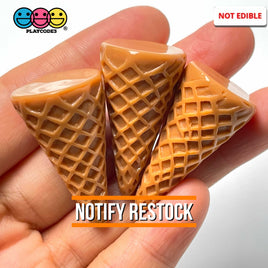 Ice Cream Cones Waffle Pattern Charm Solid Mini Cone Cabochons 10 Pcs