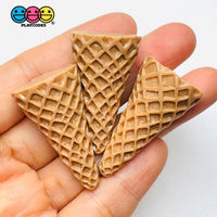 Ice Cream Cones Waffle Pattern Charm Solid Mini Cone Cabochons 10 Pcs