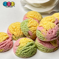 Ice Cream Or Sherbet Scoop Mini Flatback Charms Multi Colors Cabochons 10Pcs Charm