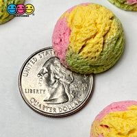 Ice Cream Or Sherbet Scoop Mini Flatback Charms Multi Colors Cabochons 10Pcs Charm