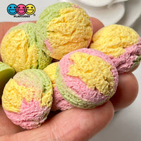Ice Cream Or Sherbet Scoop Mini Flatback Charms Multi Colors Cabochons 10Pcs Charm
