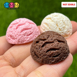10Pcs Ice Cream Scope Mini Flatback Charms Chocolate Strawberry Vanilla Cabochons Playcode3 Charm