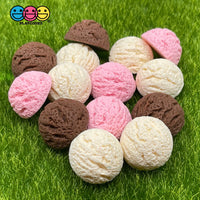 10Pcs Ice Cream Scope Mini Flatback Charms Chocolate Strawberry Vanilla Cabochons Playcode3 Charm