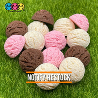 10Pcs Ice Cream Scope Mini Flatback Charms Chocolate Strawberry Vanilla Cabochons Playcode3 Charm