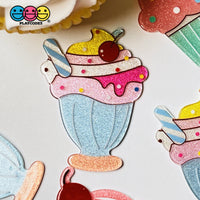 Ice Cream Sundae Cupcake Charms Glitter Planar Cabochons Decoden 2 Types 10 Pcs Charm