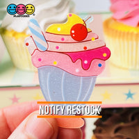 Ice Cream Sundae Cupcake Charms Glitter Planar Cabochons Decoden 2 Types 10 Pcs Charm