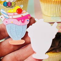 Ice Cream Sundae Cupcake Charms Glitter Planar Cabochons Decoden 2 Types 10 Pcs Charm