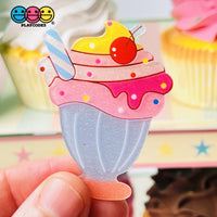 Ice Cream Sundae Cupcake Charms Glitter Planar Cabochons Decoden 2 Types 10 Pcs Charm