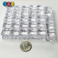 Ice Cubes Small Fake Charms Cabochon Decoden - Clear And Pink Options 30 Or 9 Pieces Charm