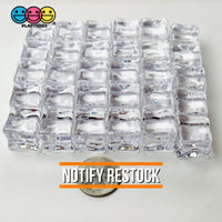 Ice Cubes Small Fake Charms Cabochon Decoden - Clear And Pink Options 30 Or 9 Pieces Charm