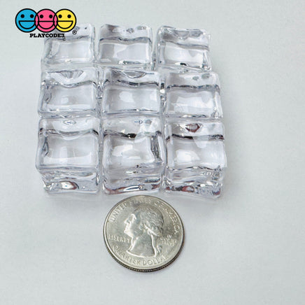 Ice Cubes Small Fake Charms Cabochon Decoden - Clear And Pink Options 30 Or 9 Pieces Charm