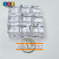 Ice Cubes Small Fake Charms Cabochon Decoden - Clear And Pink Options 30 Or 9 Pieces Charm
