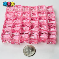 Ice Cubes Small Fake Charms Cabochon Decoden - Clear And Pink Options 30 Or 9 Pieces Charm