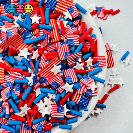 Independence Day 4Th Of July American Flag Fake Sprinkles Mix Sprinkle