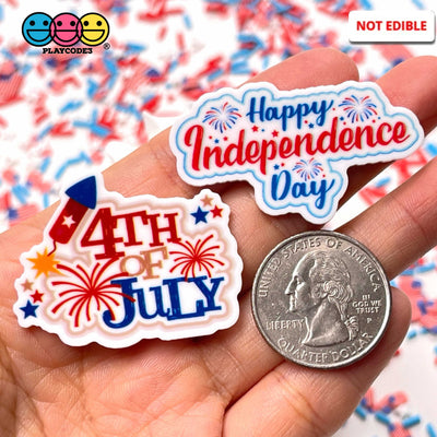 Independence Day 4Th Of July Words Planar Patriotic Planars Decoden 10Pcs