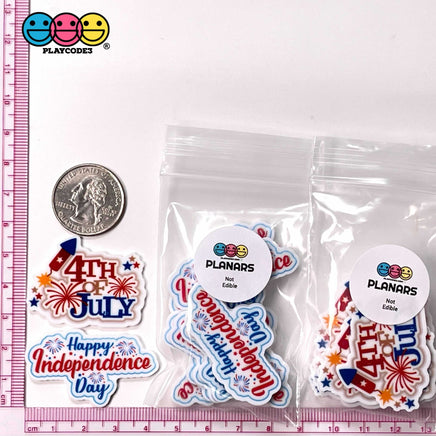 Independence Day 4Th Of July Words Planar Patriotic Planars Decoden 10Pcs