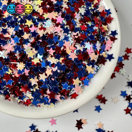 Independence Day Glitter Stars Red White Blue 4Th Of July Plastic Decoden Funfetti Playcode3 Llc