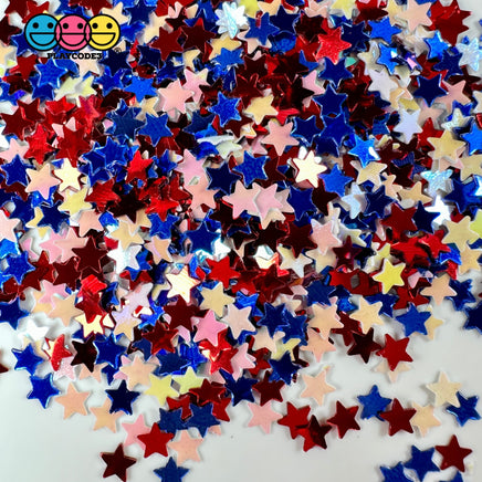 Independence Day Glitter Stars Red White Blue 4Th Of July Plastic Decoden Funfetti Playcode3 Llc