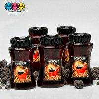 Instant Coffee Jar Mug Miniature Can Dollhouse Fake Mini Charm Cabochons 10 Pcs