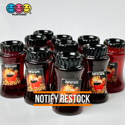 Instant Coffee Jar Mug Miniature Can Dollhouse Fake Mini Charm Cabochons 10 Pcs