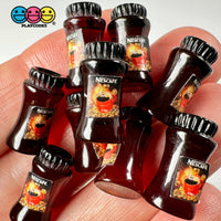 Instant Coffee Jar Mug Miniature Can Dollhouse Fake Mini Charm Cabochons 10 Pcs