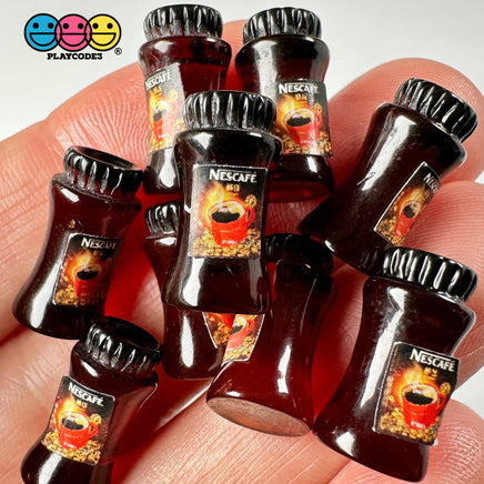 Instant Coffee Jar Mug Miniature Can Dollhouse Fake Mini Charm Cabochons 10 Pcs