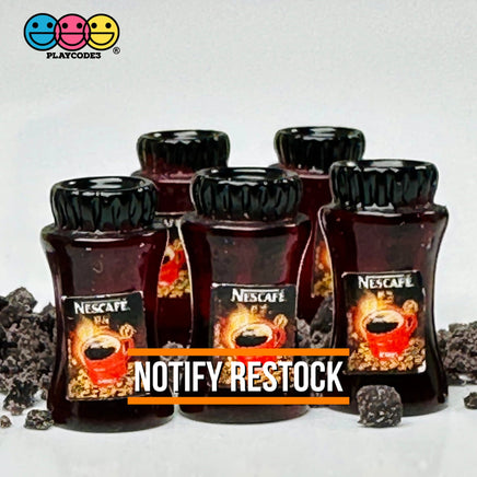Instant Coffee Jar Mug Miniature Can Dollhouse Fake Mini Charm Cabochons 10 Pcs