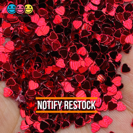 Iridescent Hearts Glitters Fake Sprinkles Decoden 20 Grams / Red Sprinkle