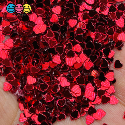 Iridescent Hearts Glitters Fake Sprinkles Decoden 20 Grams / Red Sprinkle
