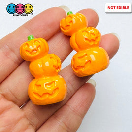 3D Jack-O-Lantern Halloween Holiday Pumpkin Fall Autumn Cabochons Decoden Charm 5pcs PLAYCODE3 Charm