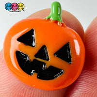 Jack-O-Lantern Mini Charm Plastic Party Favors Flatback Halloween Cabochons 10 Pcs