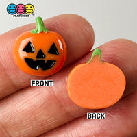 Jack-O-Lantern Mini Charm Plastic Party Favors Flatback Halloween Cabochons 10 Pcs