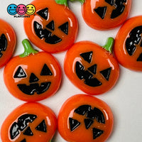 Jack-O-Lantern Mini Charm Plastic Party Favors Flatback Halloween Cabochons 10 Pcs