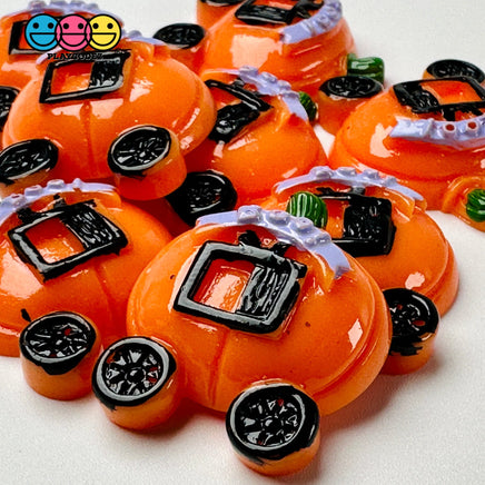 Jack-O-Lantern Carriage With Boo Charm Plastic Party Favors Halloween Cabochons 10 Pcs Playcode3 Llc