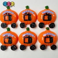 Jack-O-Lantern Carriage With Boo Charm Plastic Party Favors Halloween Cabochons 10 Pcs Playcode3 Llc