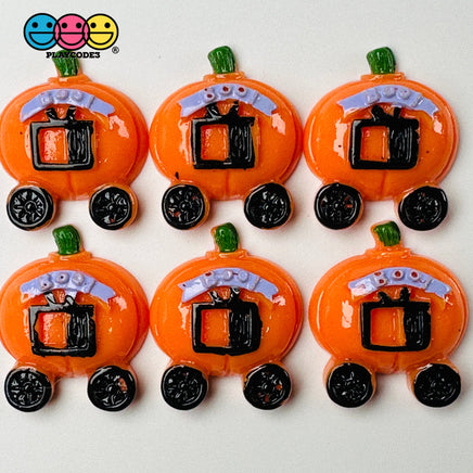 Jack-O-Lantern Carriage With Boo Charm Plastic Party Favors Halloween Cabochons 10 Pcs Playcode3 Llc