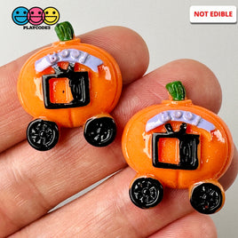 Jack-O-Lantern Carriage With Boo Charm Plastic Party Favors Halloween Cabochons 10 Pcs Playcode3 Llc