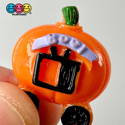 Jack-O-Lantern Carriage With Boo Charm Plastic Party Favors Halloween Cabochons 10 Pcs Playcode3 Llc