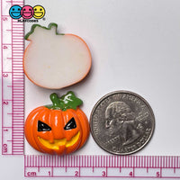 Jack-O-Lantern Pumpkin Charm Halloween Cabochons 10 Pcs