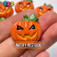 Jack-O-Lantern Pumpkin Charm Halloween Cabochons 10 Pcs