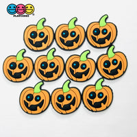 Shoe Charms WITHOUT Buckle Botton Bendable Jack-o’-lantern Pumpkin with Stem Holiday Halloween Flatback Cabochons Slime