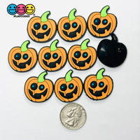 Shoe Charms WITHOUT Buckle Botton Bendable Jack-o’-lantern Pumpkin with Stem Holiday Halloween Flatback Cabochons Slime