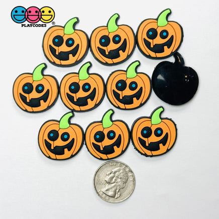Shoe Charms WITHOUT Buckle Botton Bendable Jack-o’-lantern Pumpkin with Stem Holiday Halloween Flatback Cabochons Slime