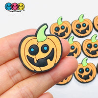 Shoe Charms WITHOUT Buckle Botton Bendable Jack-o’-lantern Pumpkin with Stem Holiday Halloween Flatback Cabochons Slime