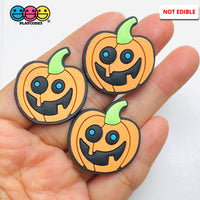 Shoe Charms WITHOUT Buckle Botton Bendable Jack-o’-lantern Pumpkin with Stem Holiday Halloween Flatback Cabochons Slime