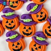 Jack-O-Lantern Witches Hat Selection Cabochon Charm Halloween Flat Back Decoden 10 Pcs 3 Types