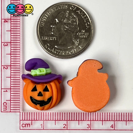 Jack-O-Lantern Witches Hat Selection Cabochon Charm Halloween Flat Back Decoden 10 Pcs 3 Types