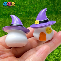 Jack-O-Lantern Witches Hat Pumpkin House Witch Home Halloween Charms Cabochons 5 Pcs Charm