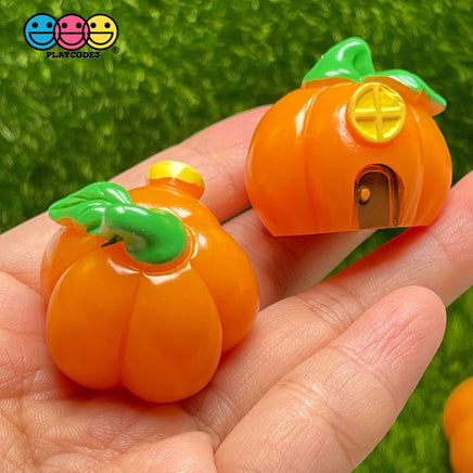 Jack-O-Lantern Witches Hat Pumpkin House Witch Home Halloween Charms Cabochons 5 Pcs Charm