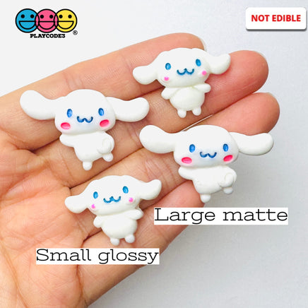 Japanese Anime White Dog Long Ears Kawaii Cartoon Tv Character Flatback Cabochons Decoden Charm 10